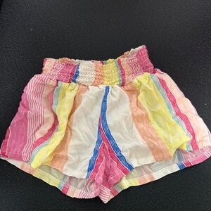 Jessica Simpson Pink and Yellow Elastic Waist Shorts
